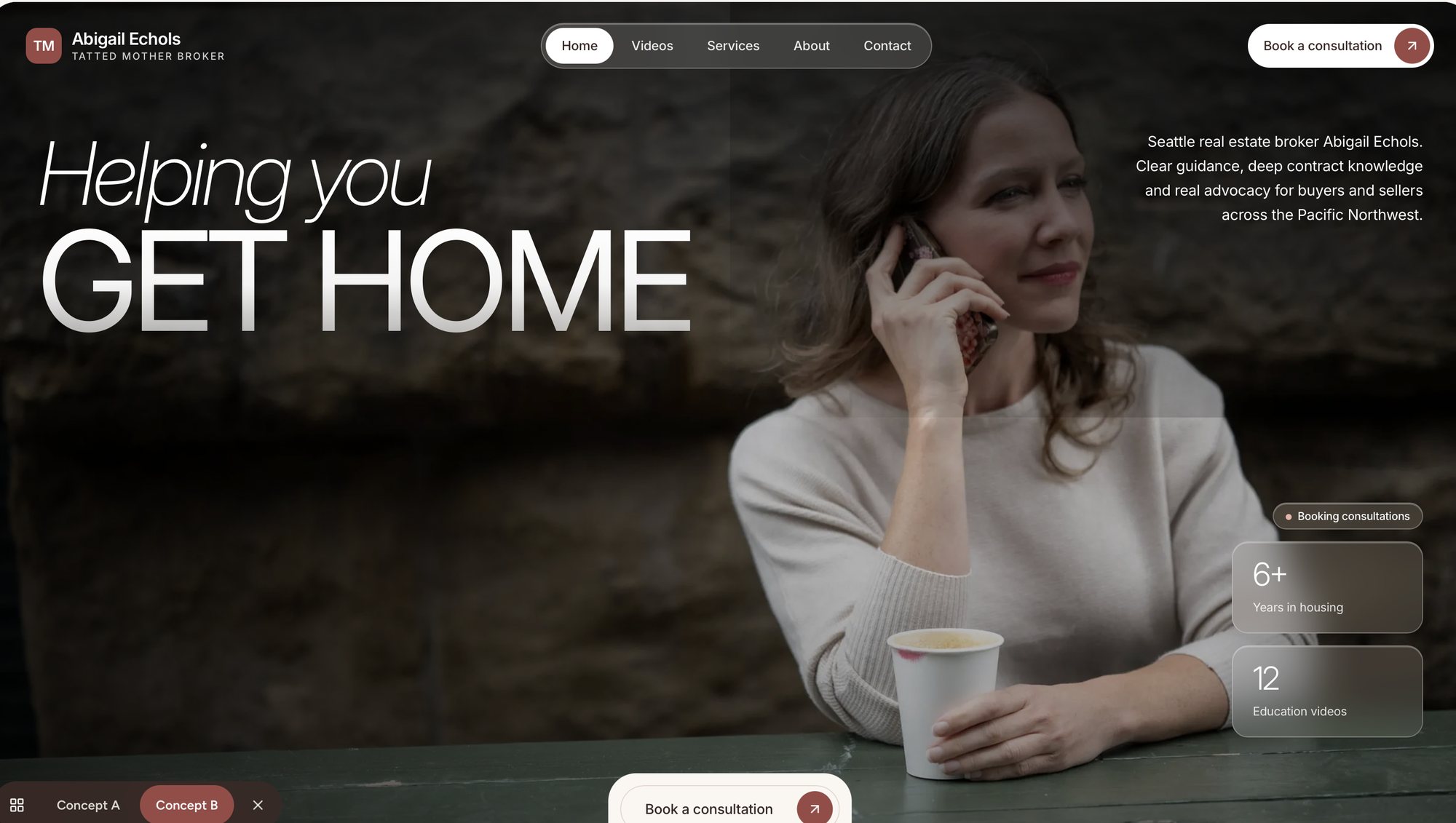 Redesigned site for Abigail Echols