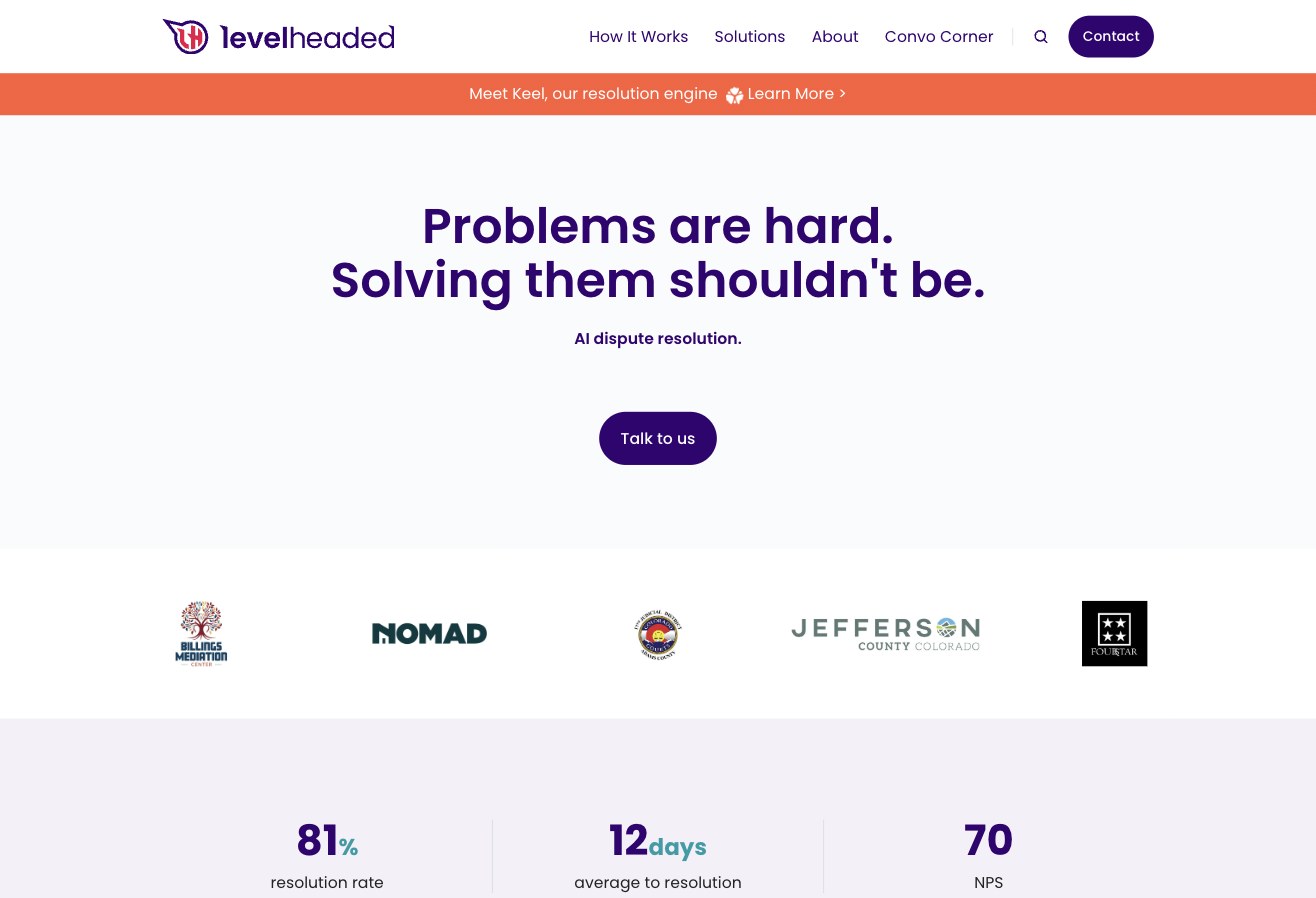 Levelheaded homepage