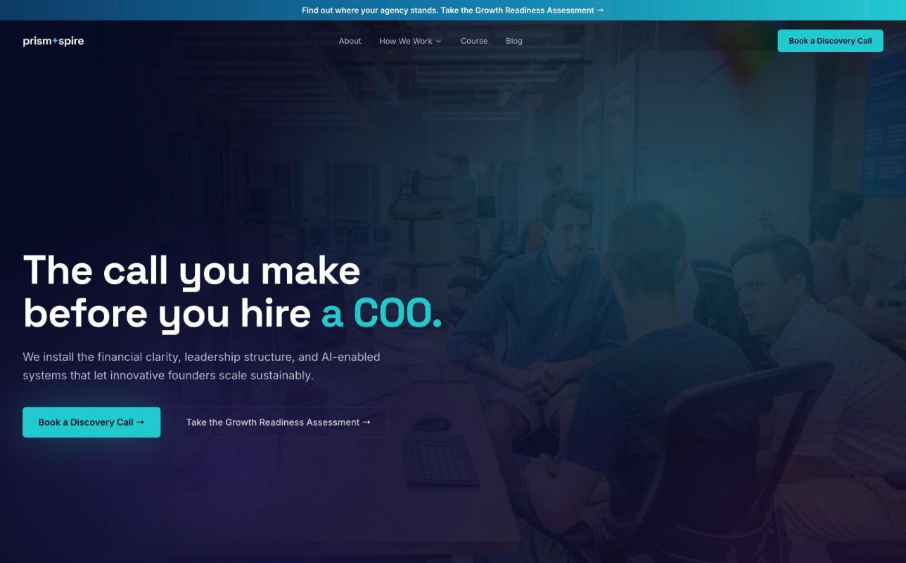 The rebuilt prismandspire.com homepage